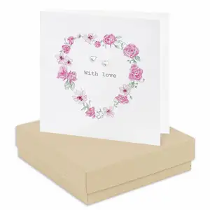 Crumble & Core Boxed Floral Heart Earring Card K