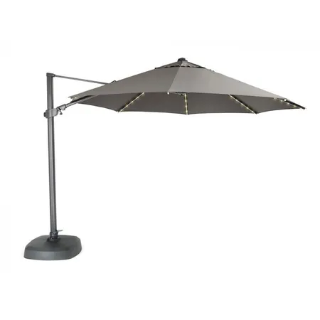 Kettler Free Arm Led Parasol 3.3m Taupe With Speaker