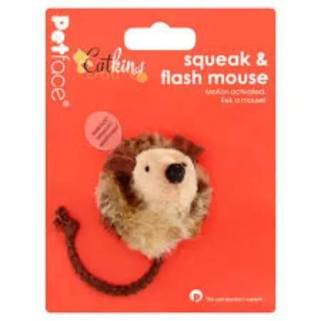 Petface Catkins Squeak & Flash Mouse