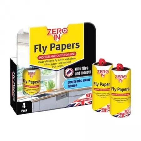 Zero Fly Papers 4 Pack