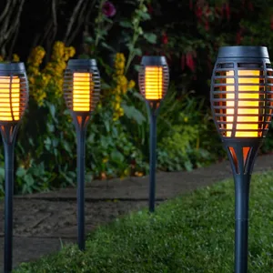 Smart Garden Party Flaming Solar Torch Black 5 Piece Carry Pack