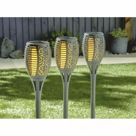 Smart Garden Solar Cool Flame Compact Torch Slate 4 Piece Carry Pack