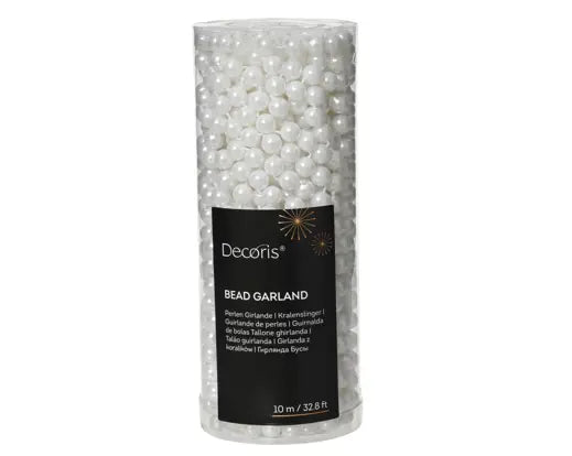 Bead Garland Shiny Winter White L1000cm