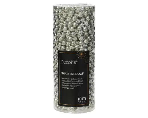 Bead Garland Shiny Silver L1000cm
