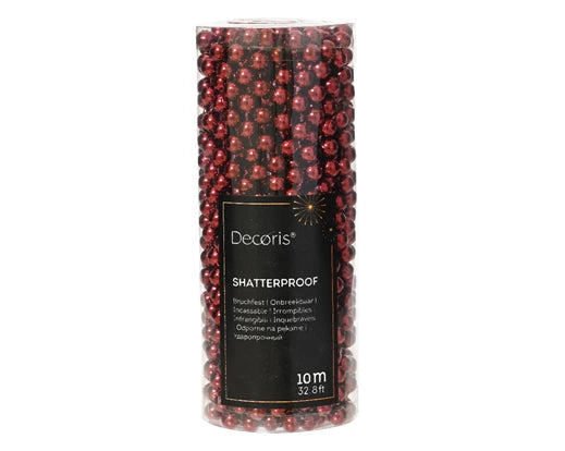 Kaemingk Bead Garland Polystyrene Shiny Oxblood L1000cm
