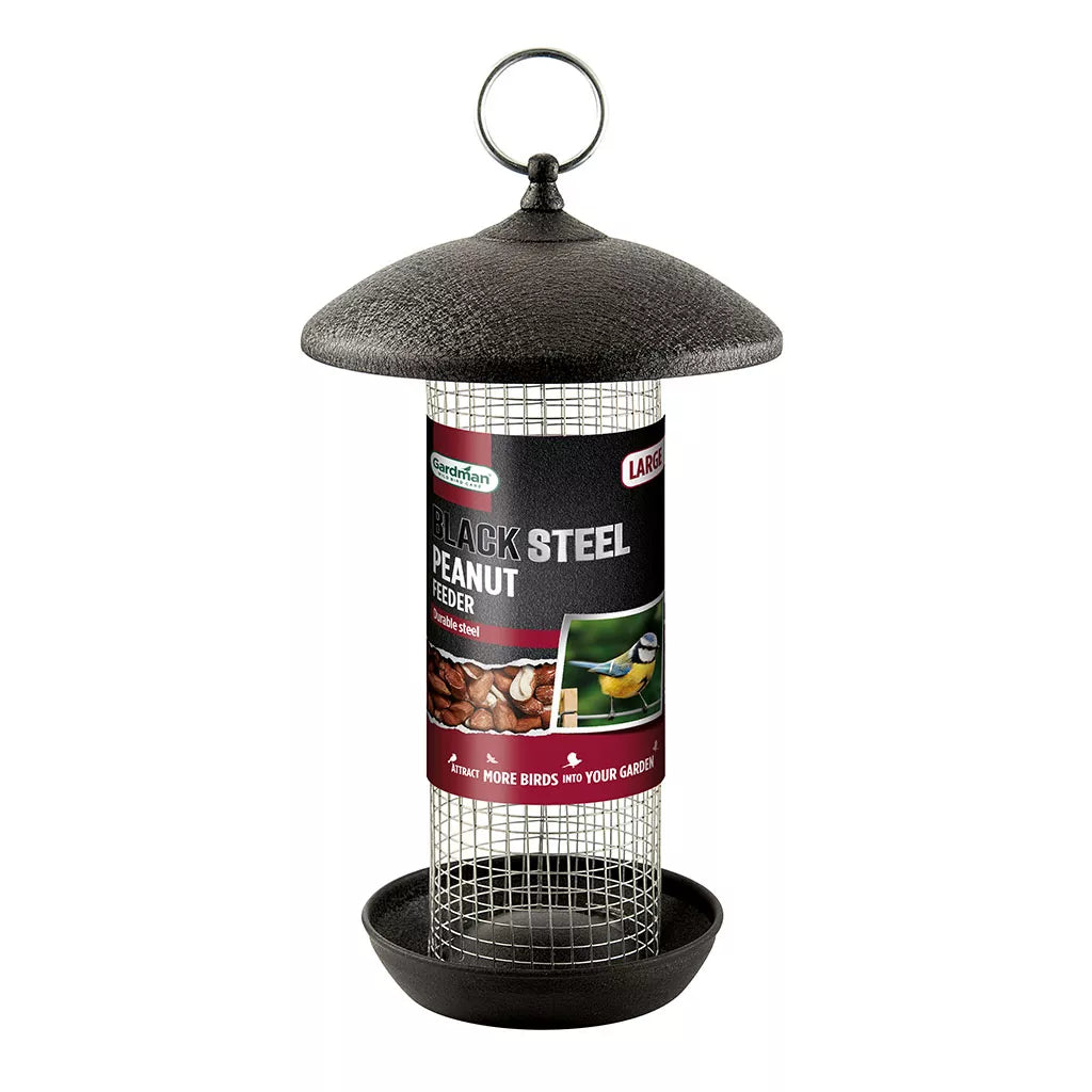 Gardman Black Steel Peanut Feeder Large 27cm