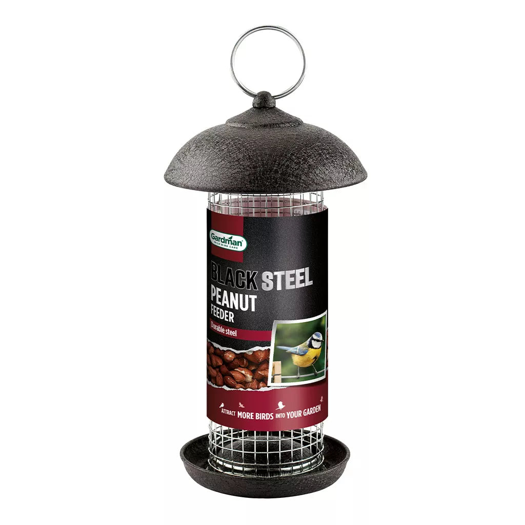 Gardman Black Steel Peanut Feeder Small 19cm