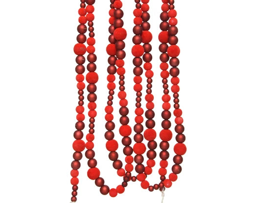 Kaemingk Garland Plastic Flocking Red L240cm