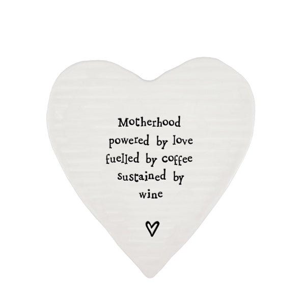 East of India Porcelain Coaster "Motherhood Powered By Love"