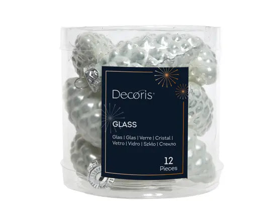 Pinecone Glass Enamel Matt Mix Winter White 12pk