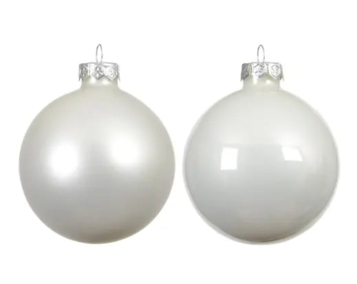 Baubles Glass Enamel Matt Mix Winter White Tube Of 18