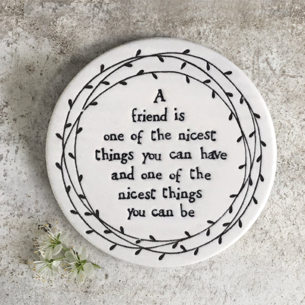 East of India Leaf Coaster - Friend Is Nicest