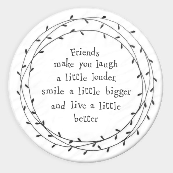 East of India Leaf Coaster - Friends Laugh Louder