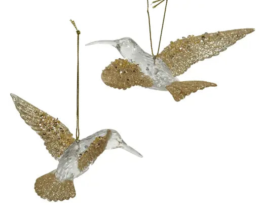 Decoris Hummingbird Gold Glitter 10.5cm Single Assorted