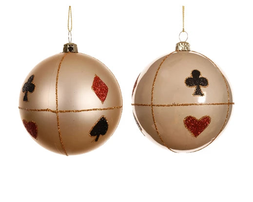 Kaemingk Bauble Shiny Pearl Dia.8cm 2 Assorted