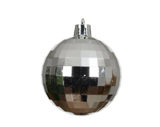 Kaemingk Bauble Disco Silver Dia.6cm Box Of 8