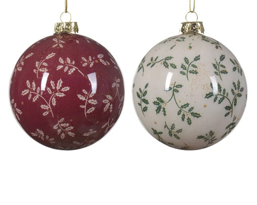 Kaemingk Bauble Polyfoam Red/Cream Assorted
