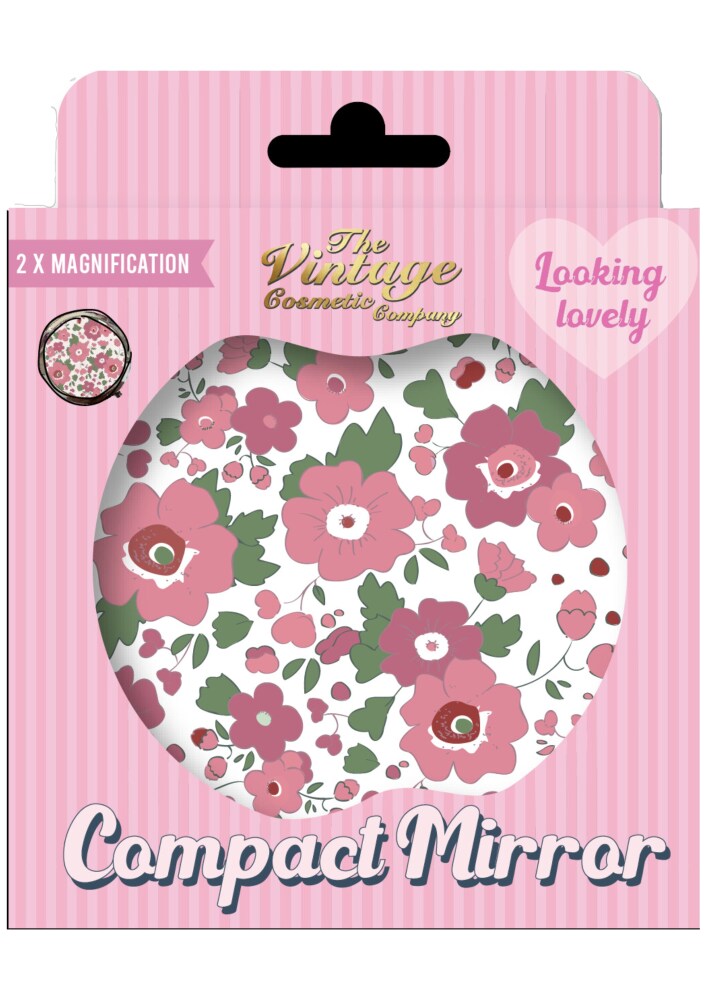 Vintage Cosmetic Compact Mirror Berry Periwinkle