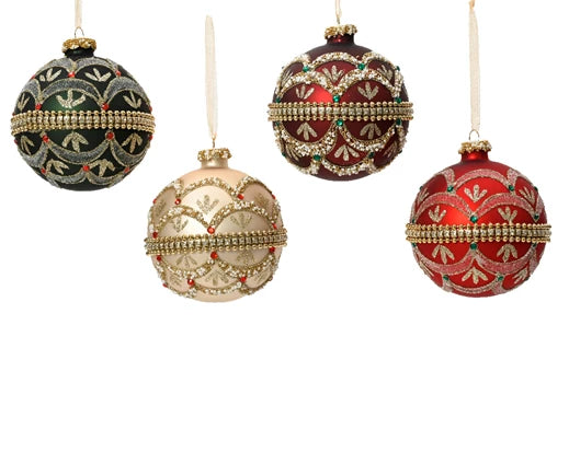 Kaemingk Bauble Glass BeadSmart Gardenlitter/Diamond/Gems Box of 2 Assorted
