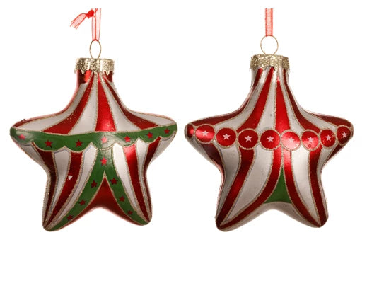 Kaemingk Star Glass Red Pearl 2 Assorted