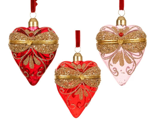 Kaemingk Heart Glass Transparent Gold BeadSmart Gardenlitter, Diamonds 3Col Ass