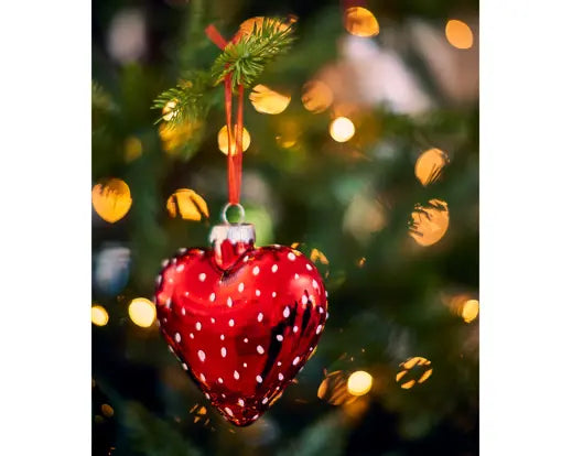 Decoris Heart Glass With White Dots 2 Pack Assorted Colour Packs