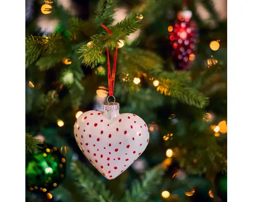Decoris Heart Glass With White Dots 2 Pack Assorted Colour Packs