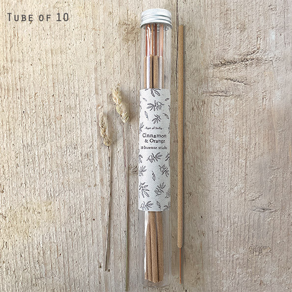 East Of India Tube Of Incense Sticks Orange, Clove & Cinnamon
