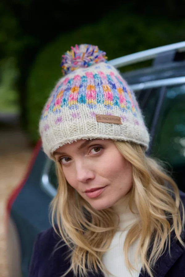 Pachamama Arundel Bobble Beanie Oatmeal