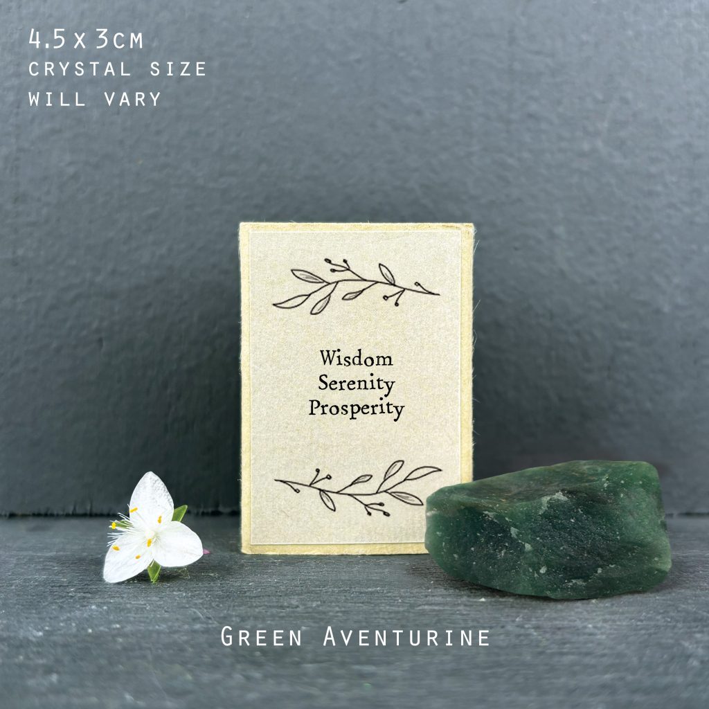 East of India Crystal Matchbox Green Aventurine