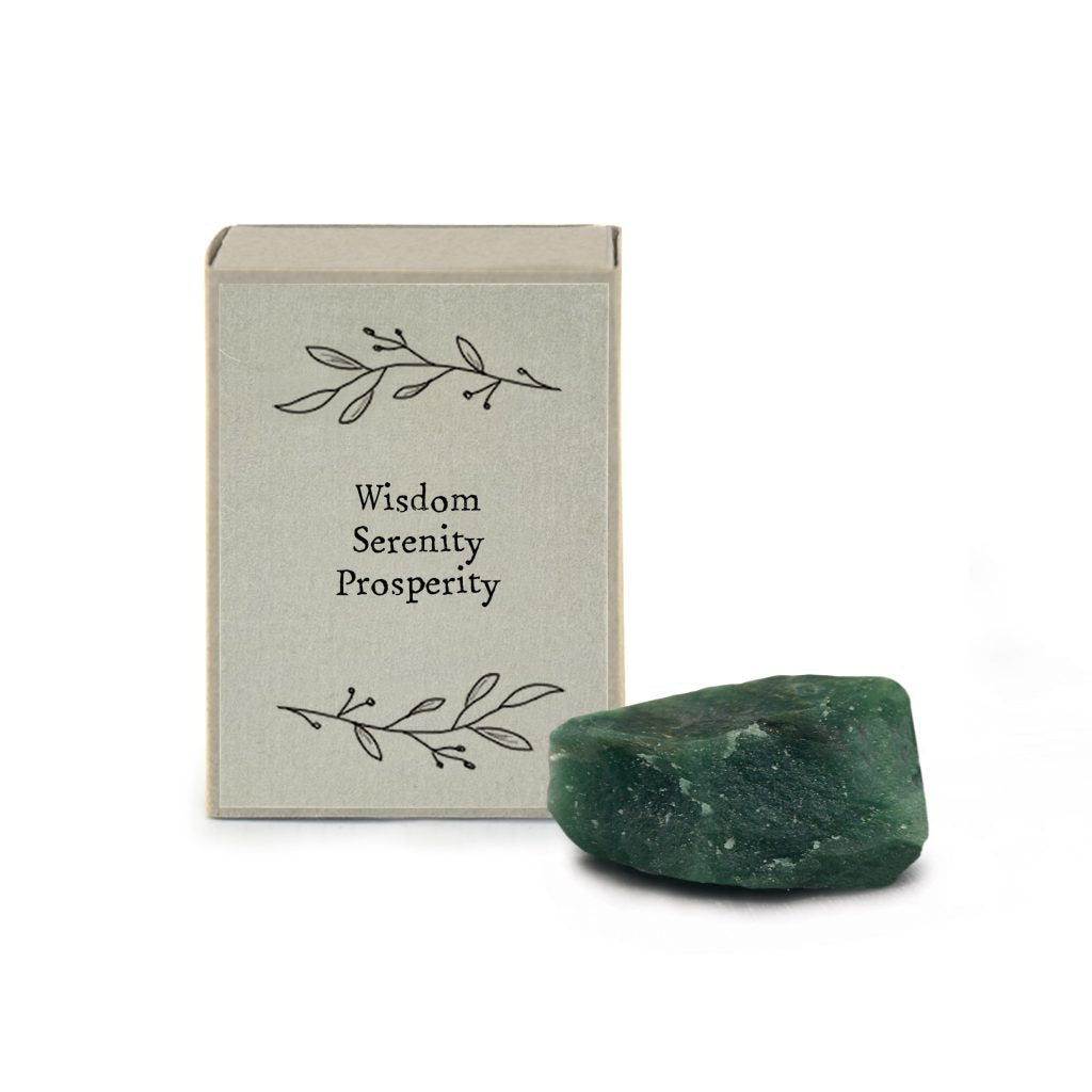 East of India Crystal Matchbox Green Aventurine