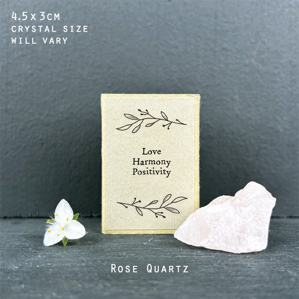 East of India Crystal Matchbox Rose Quartz