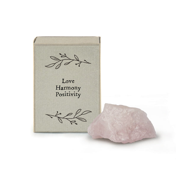 East of India Crystal Matchbox Rose Quartz