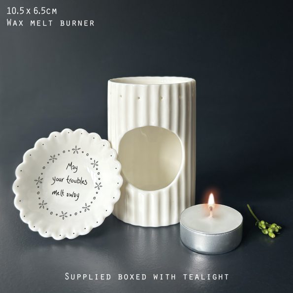 East of India Wax Melt Burner - May Your Troubles Melt Away