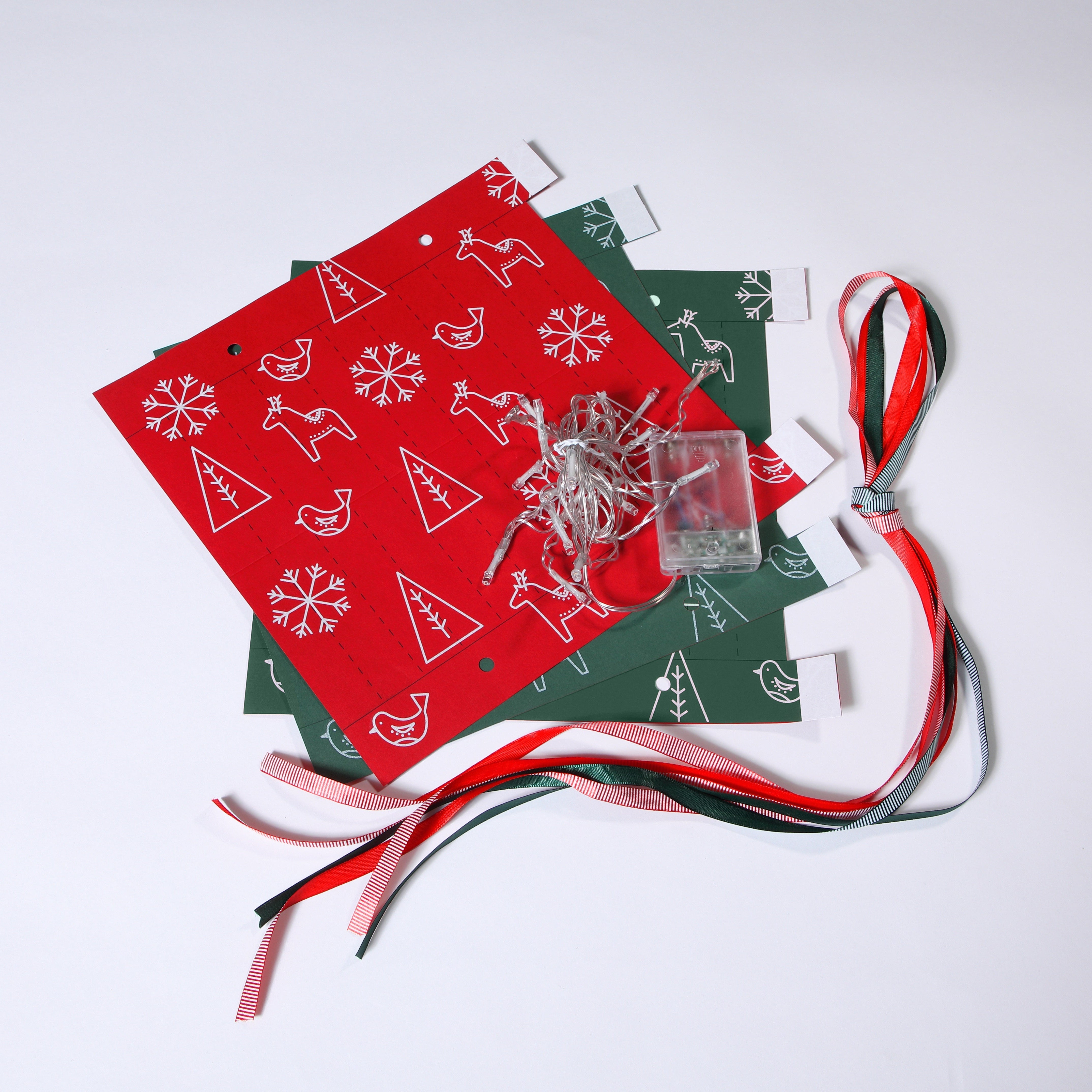 Noma Set of 3 DIY Large Patterned Paper Lanterns with Icicle Light Chain