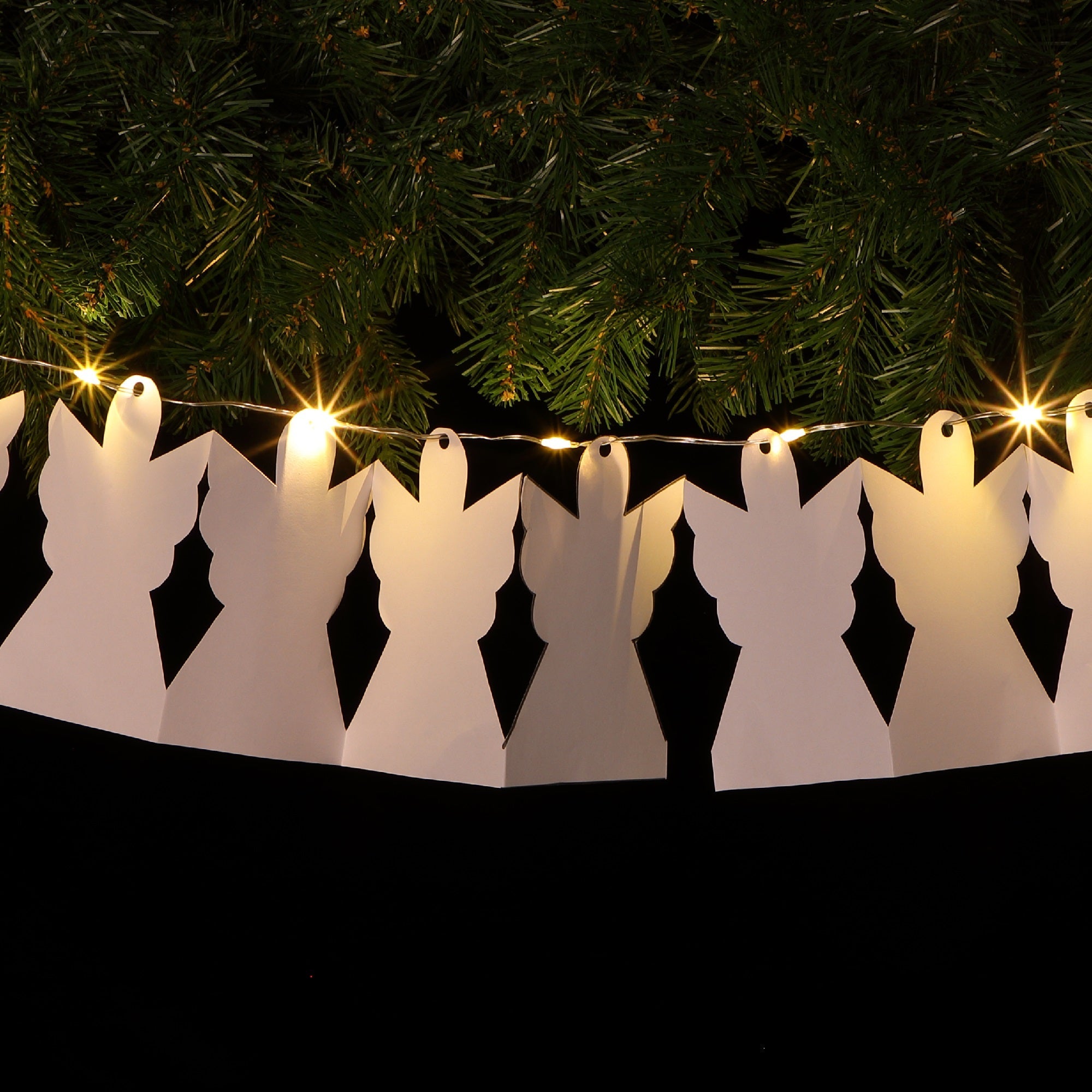 Noma DIY White Angel Paper Chain - 10 Warm White LEDs