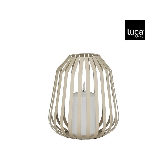 Luca Battery Operated Candle Lantern Beige 22cm