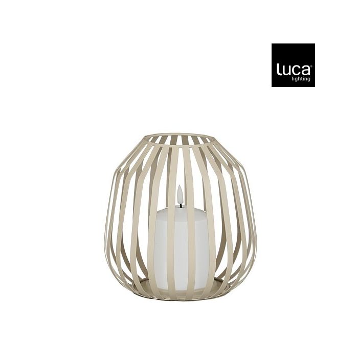 Luca Battery Operated Candle Lantern Beige 20cm