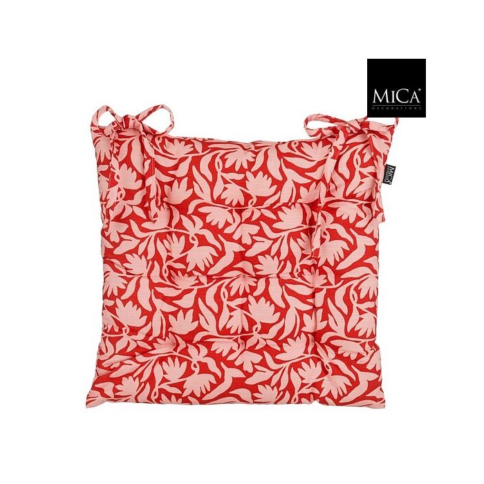 Mica Kelly Tie-On Chair Cushion Red Floral