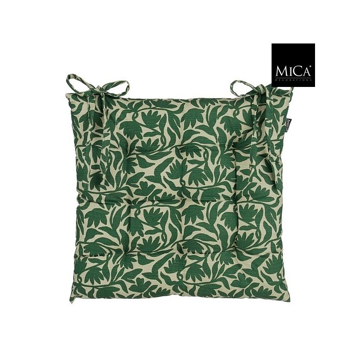 Mica Kelly Tie-On Chair Cushion Green Floral