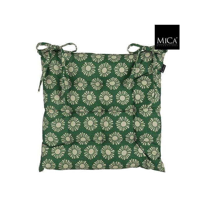 Mica Kumara Tie-On Chair Cushion Floral Green
