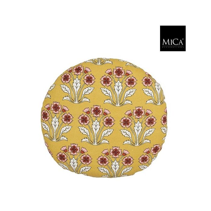 Mica Helene Round Cushion Ochre
