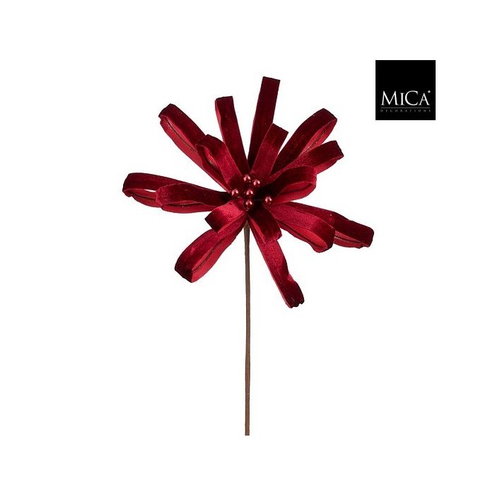 Mica Poinsettia Spray Bordeaux 45 x 27 x 8cm