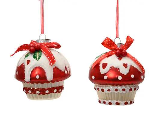 Decoris Cupcakes Glass With Berries Bow Single Assorted