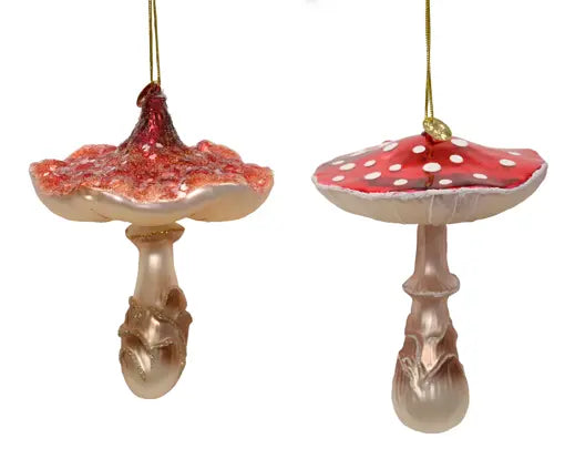 Decoris Hanging Mushroom Glass Single Assorted