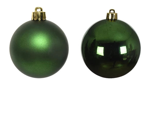 Kaemingk Baubles Glass Shiny/Matt Mix Pine Green Dia.6cm