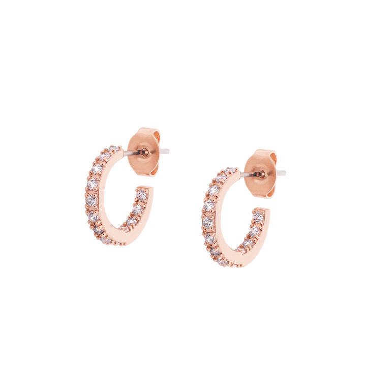 Tipperary Circle Pave Rose Gold Small Hoop Earrings