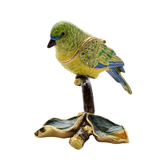 Stratton Treasured Trinkets - Green & Yellow Bird on Branch