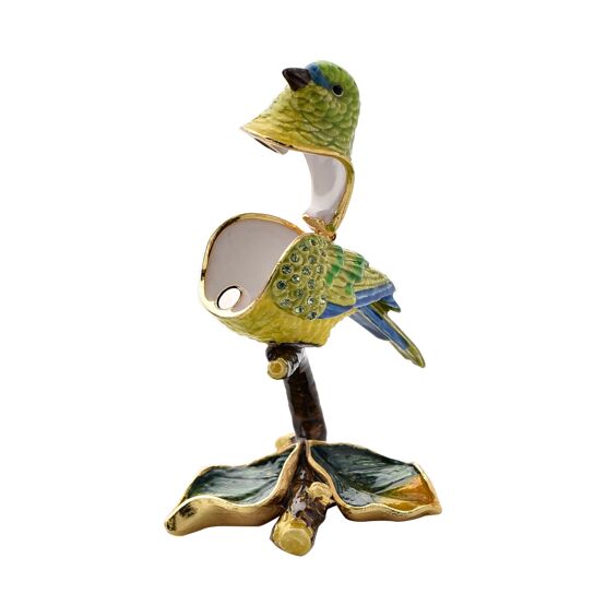 Stratton Treasured Trinkets - Green & Yellow Bird on Branch
