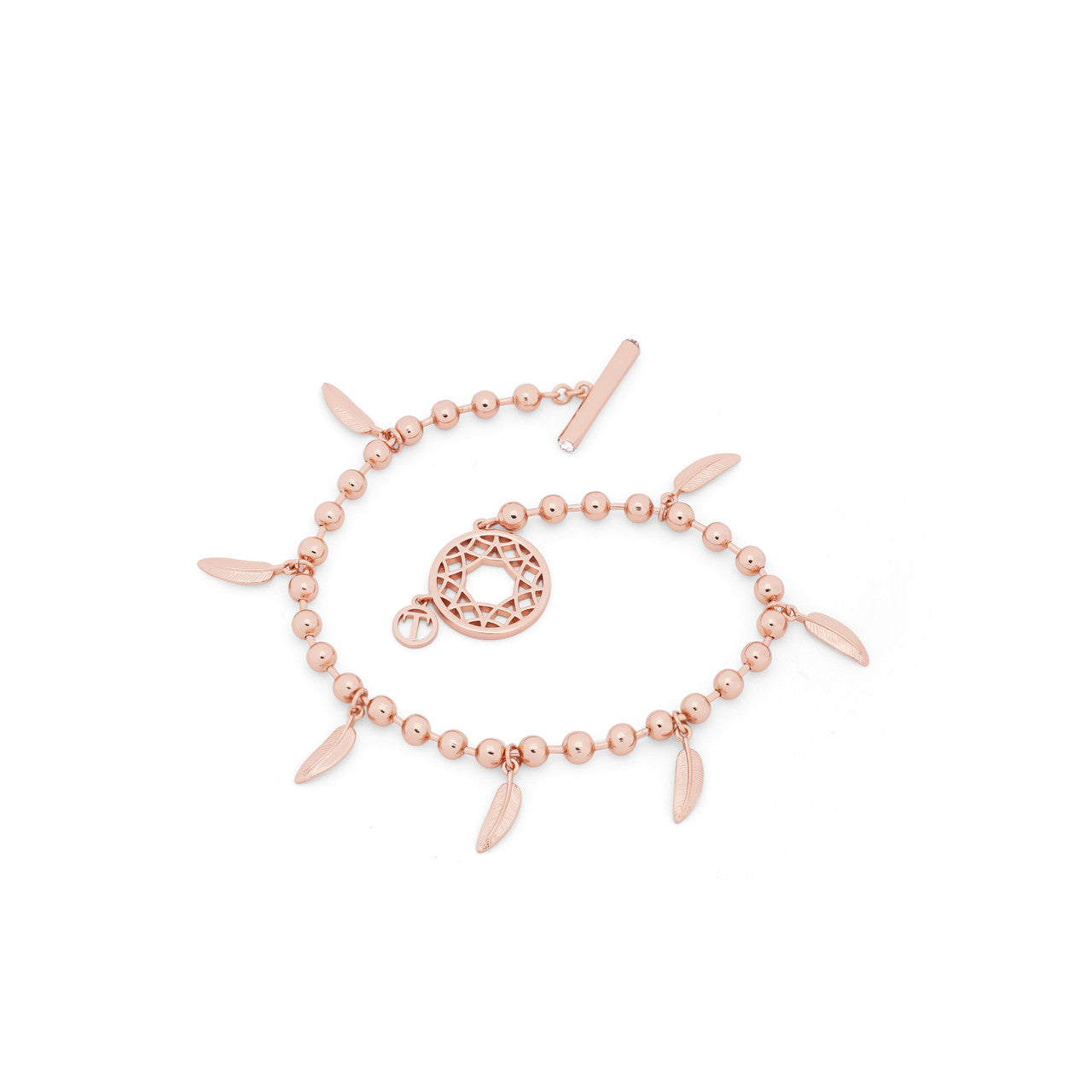Tipperary Feather Boho Bracelet Rose Gold